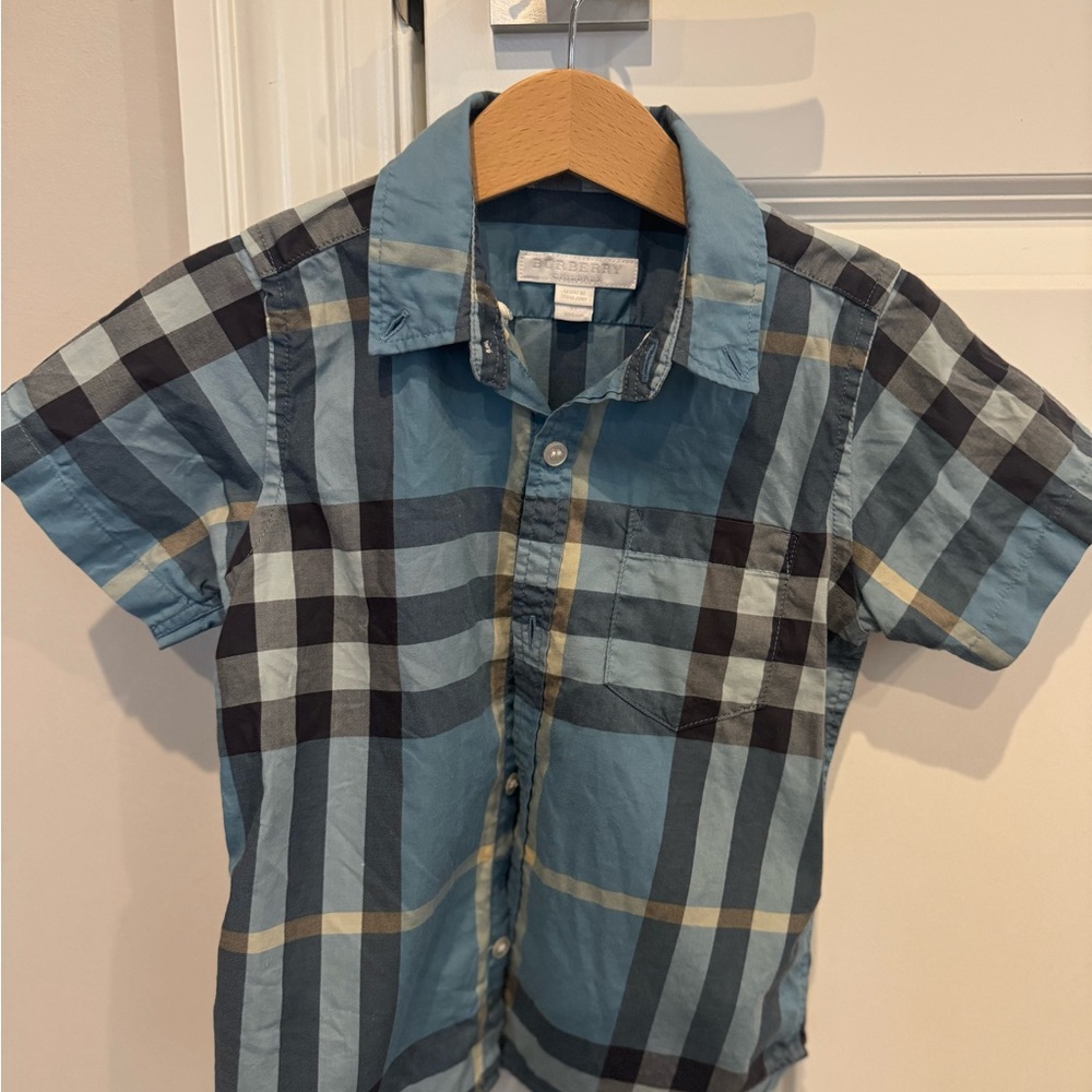 Burberry Kids Plaid Shirt - Blue and Gray